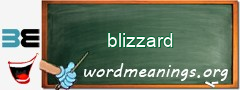 WordMeaning blackboard for blizzard